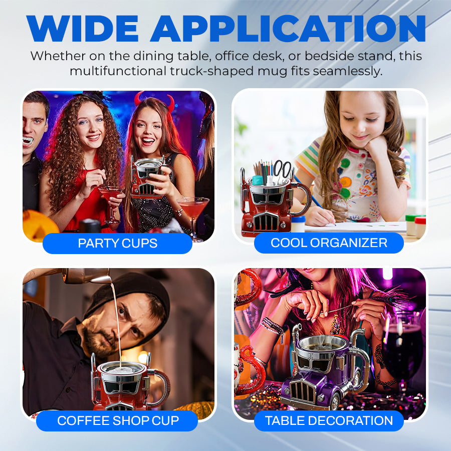 Durable Semi-Truck Shaped Coffee Mug – Handcrafted Resin Mug for Family & Friends