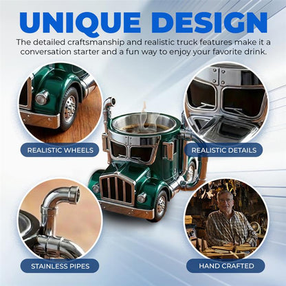 Durable Semi-Truck Shaped Coffee Mug – Handcrafted Resin Mug for Family & Friends