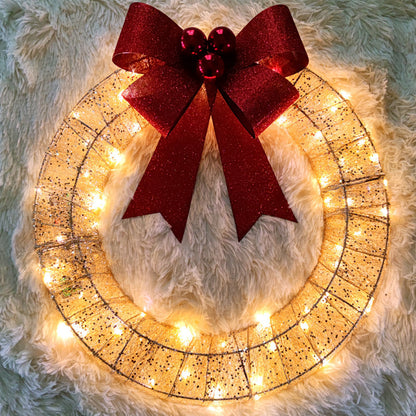 🎄 Sparkle-now Pre-sale! 🎀✨Pre-lit Large Christmas Wreath, Outdoor Christmas Wreath