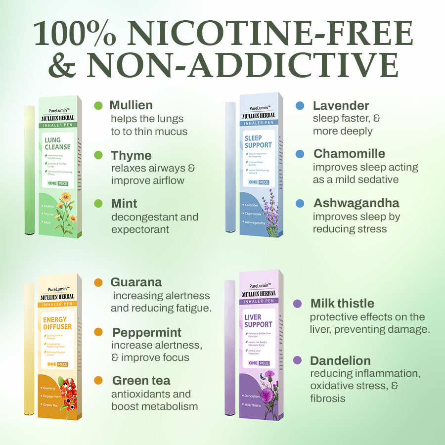 PureLumin™ Mullein Herbal Inhaler Pen | Soothing Lung Detox & Relaxation Stick