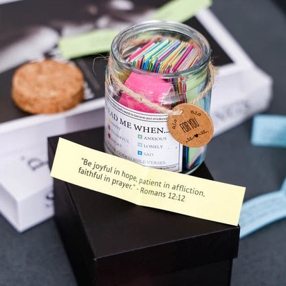 Handmade 90 Day Bible Verses Jar (Comes With Christian Gift Box)