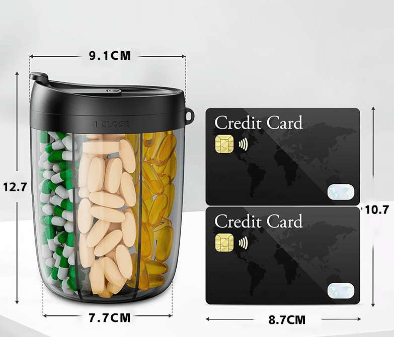 🎁Last Day Promotion🔥Pill Dispenser Bottle with 6 Compartments | Never Miss a Dose Again! 💊⏰