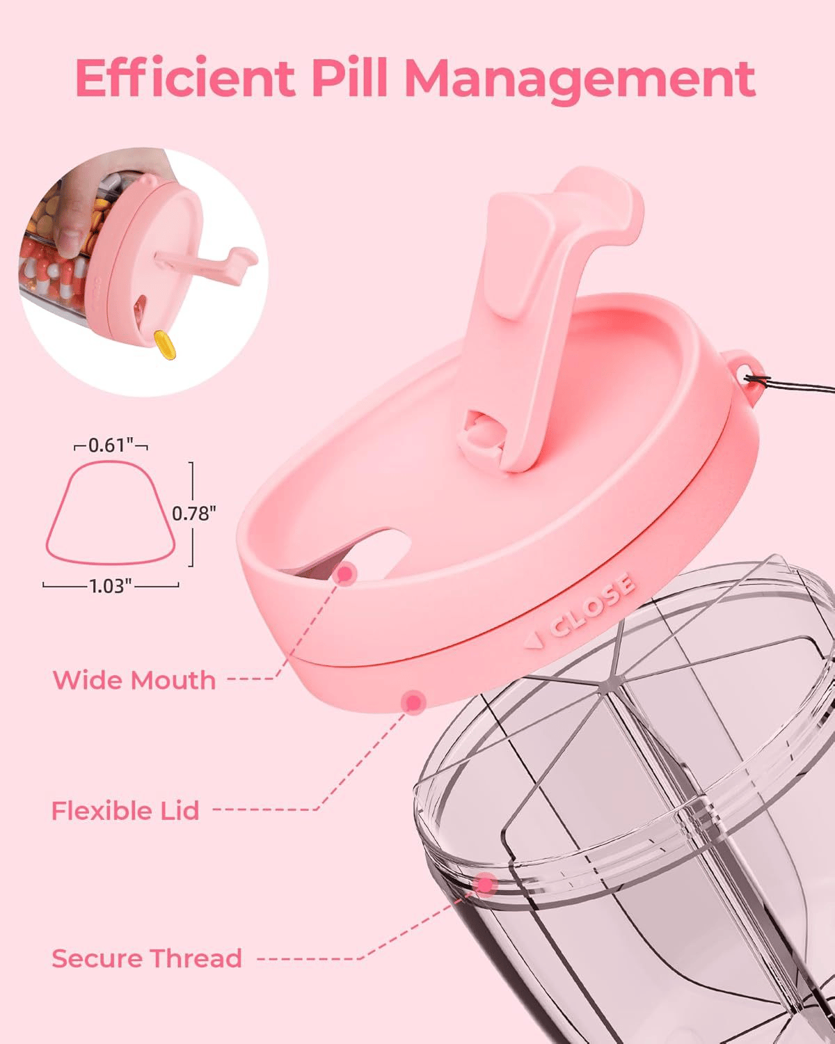 🎁Last Day Promotion🔥Pill Dispenser Bottle with 6 Compartments | Never Miss a Dose Again! 💊⏰