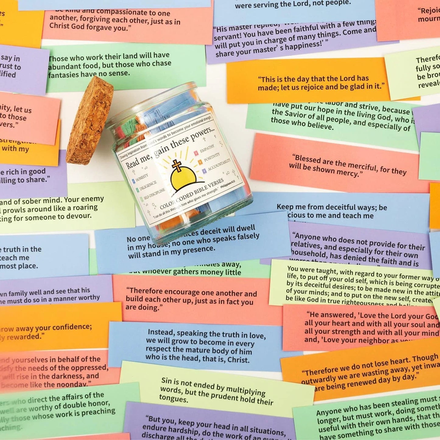 Handmade 90 Day Bible Verses Jar (Comes With Christian Gift Box)