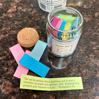 Handmade 90 Day Bible Verses Jar (Comes With Christian Gift Box)
