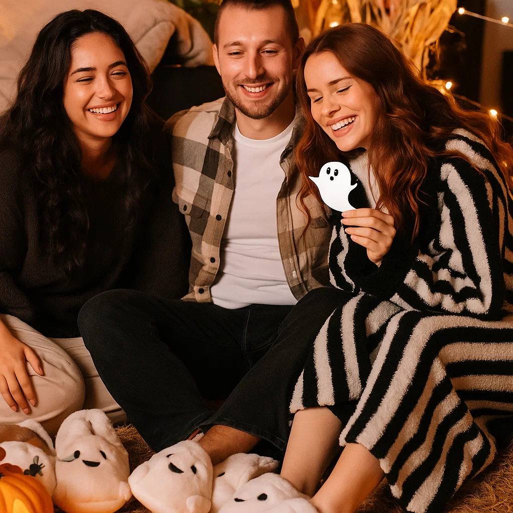 🟣Limited Edition Halloween Slippers – Pumpkin & Ghost Designs!