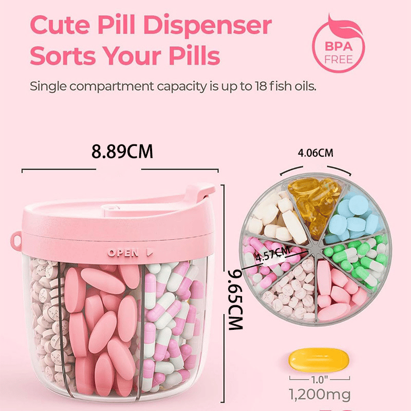 🎁Last Day Promotion🔥Pill Dispenser Bottle with 6 Compartments | Never Miss a Dose Again! 💊⏰