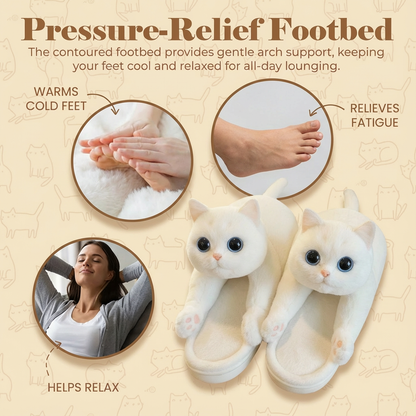 The "Big Stretch" Kitty Slides - Ultra Soft 3D Cat Slippers