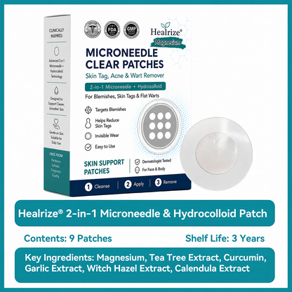 ✅🇺🇸𝐇𝐞𝒂𝒍𝗿𝗶𝙯𝙚®2-in-1 Microneedle & Hydrocolloid Patch🎀| Removes Raised Moles, Acne, Flat Warts & Skin Tags | Helps Improve Wrinkles, Scars & Blemishes | Invisible Patches for Face & Body