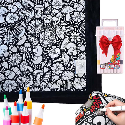 ⏳🎄Christmas Sale 49% OFF!!🎁🎨✨DIY Coloring Blanket With Markers