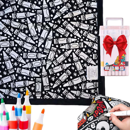 ⏳🎄Christmas Sale 49% OFF!!🎁🎨✨DIY Coloring Blanket With Markers